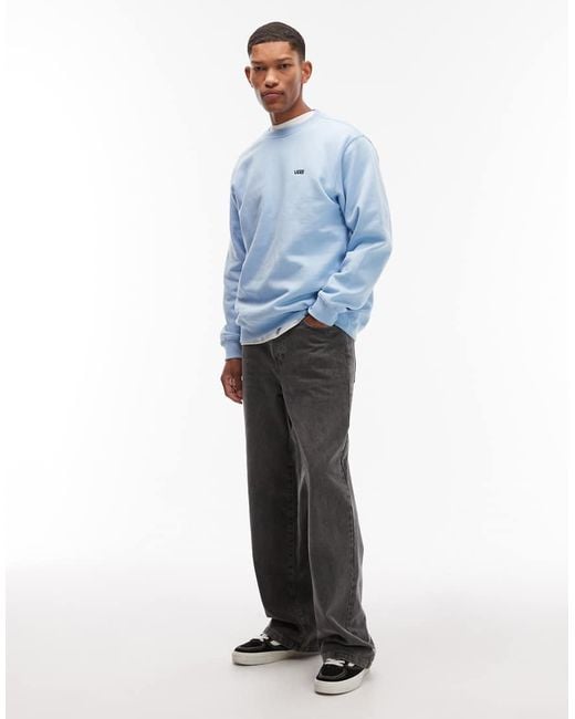 Vans Blue Left Chest Logo Loose Fit Sweatshirt for men