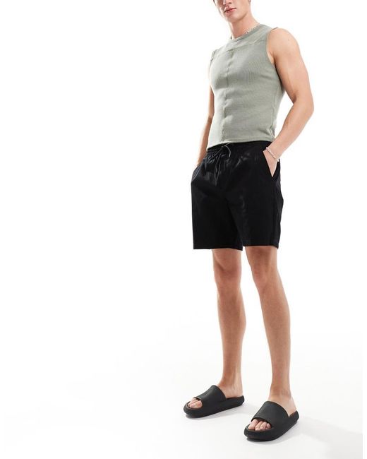 Only & Sons Black Pull On Twill Short for men