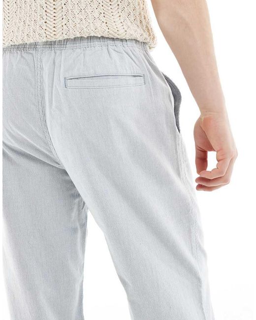 Hollister White Linen Loose Fit Pull On Pants for men