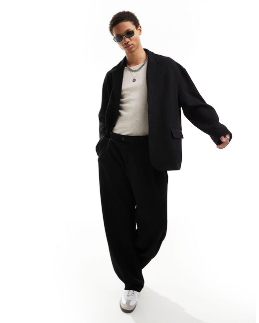 ASOS Black Slouchy Oversized Suit Jacket for men