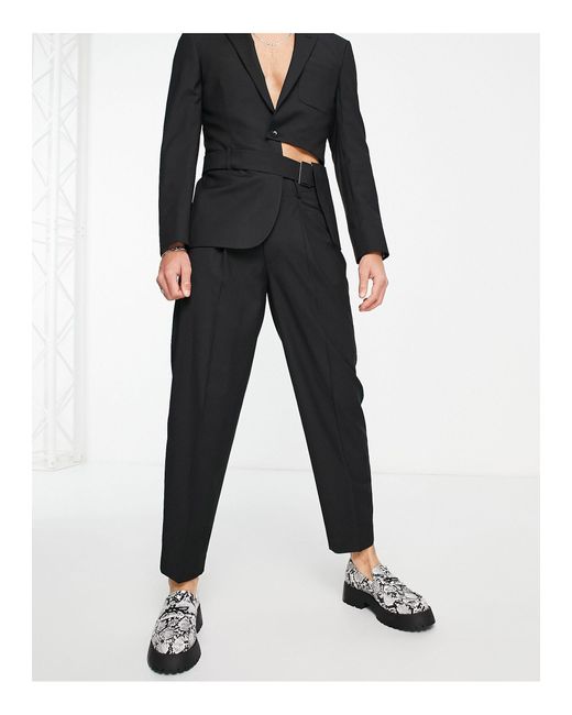 ASOS Tapered Suit Trousers in Black for Men Lyst