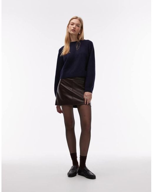 & Other Stories Blue Crew Neck Jumper With Volume Sleeves