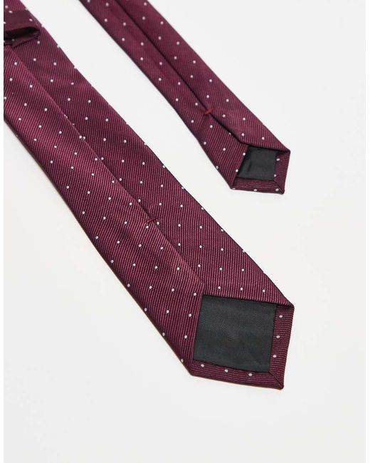 ASOS Set Van Stropdas En Pochet Met Stippen in het Purple voor heren