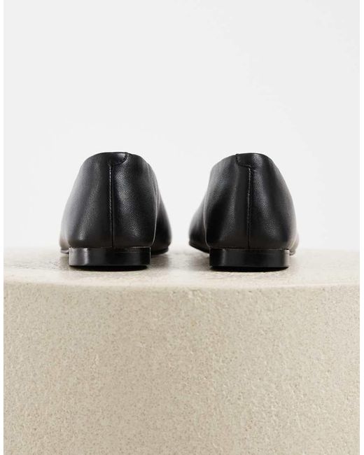 Tony Bianco Black Cuba Round Toe Ballet Flats