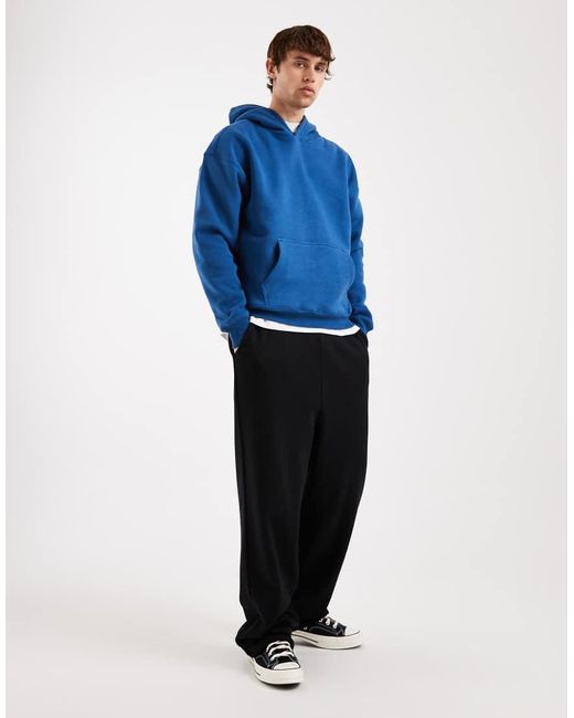 Hollister Blue Boxy Front Pocket Hoodie for men