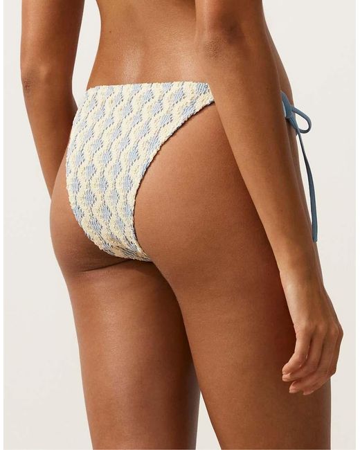 Oysho Brown Medium-coverage Crochet Wave Bikini Briefs
