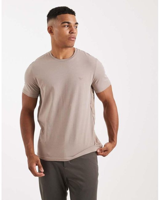 Camiseta De Estar Por Casa Color Piedra De Manga Corta De -Neutro Emporio Armani de hombre de color Gray
