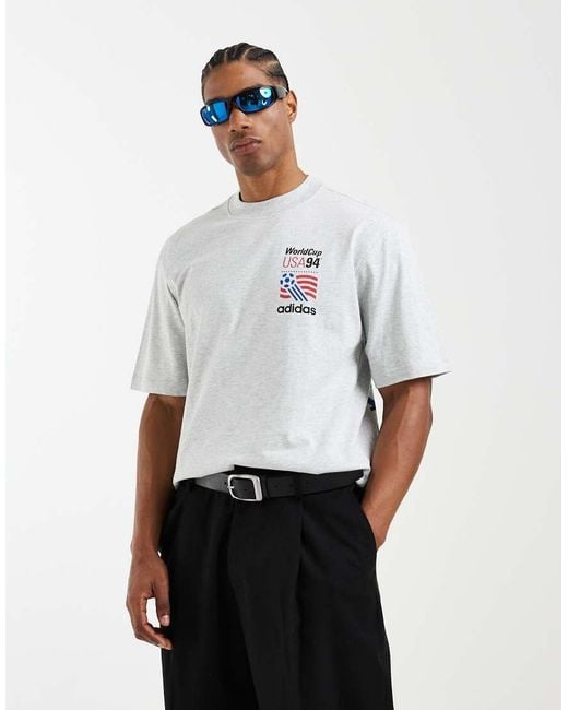 Adidas Originals White Graphic Tee for men