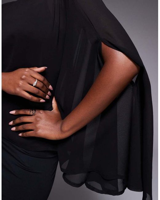 ASOS Blue Chiffon Cape Detail Mini Dress