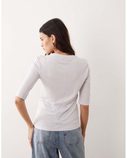 ARRANGE White Slim Fit Half Sleeve Tee