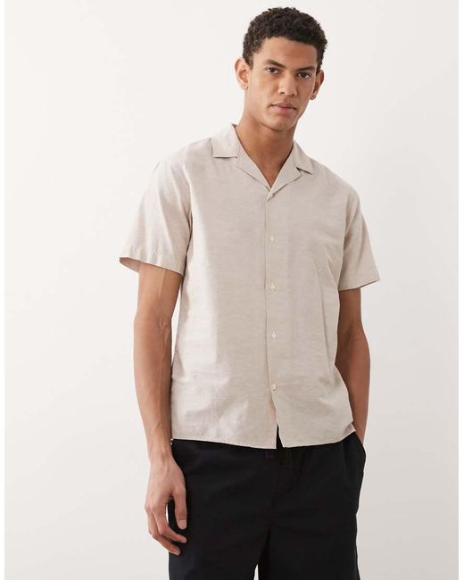 JJ Rebel Natural Linen Blend Short Sleeve Shirt for men