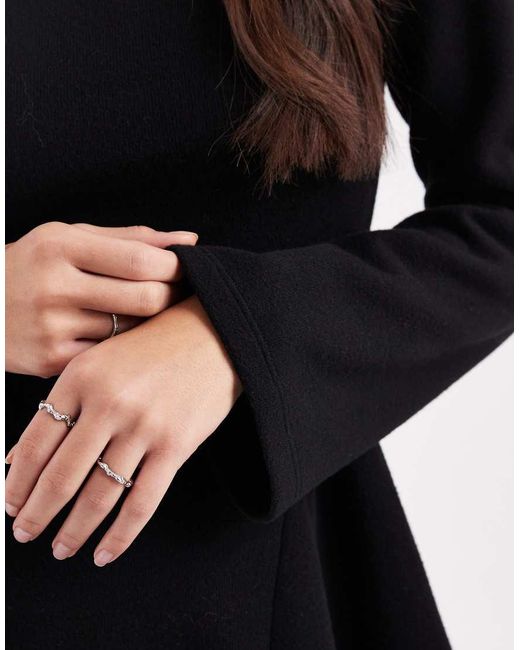 ASOS Black Supersoft Long Sleeve Godet Mini Dress