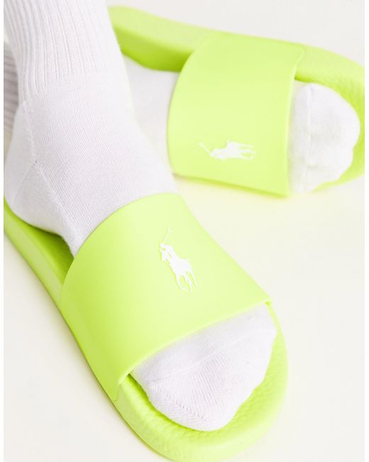 Claquettes avec logo poney - jaune fluo Polo Ralph Lauren pour homme en  coloris Vert | Lyst