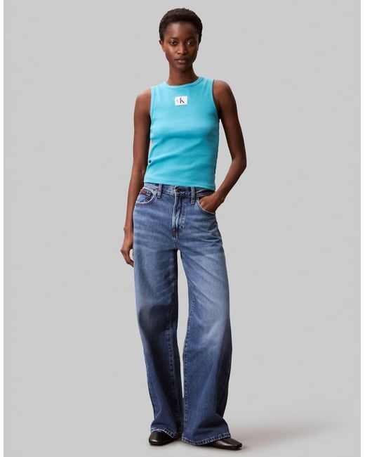 Canotta Acceso Con Logo di Calvin Klein in Blue