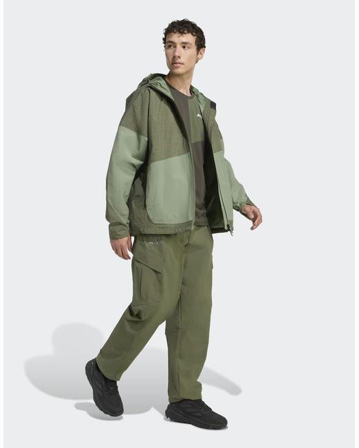 Adidas Originals Green Terrex Xploric 2 Layer Climaproof Jacket for men