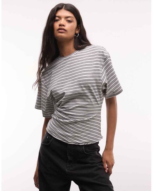 Weekday Gray Cinched Waist T-shirt