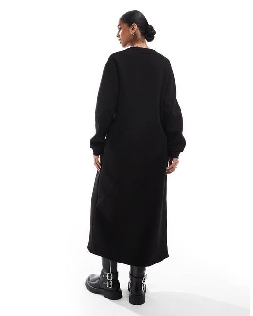 ASOS Black Oversized Midi Sweat Dress