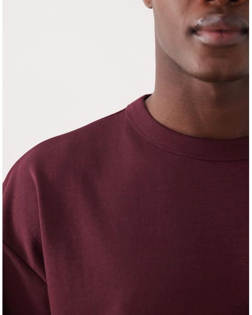 ASOS Purple Breathemax Heavyweight Oversized Half Sleeve T-Shirt for men