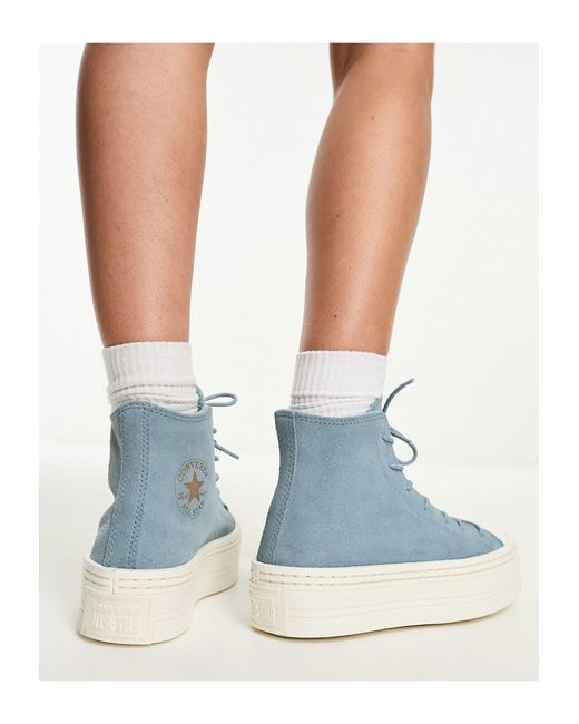 Converse Blue Chuck Taylor All Star Modern Lift Hi Suede Sneakers