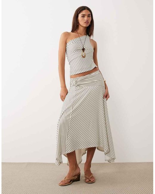 Forever New Natural Godet Hanky Hem Midaxi Skirt Co-ord