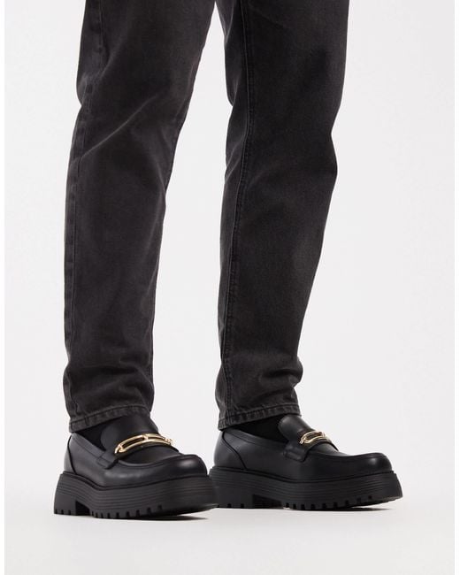 ASOS Black Chunky Loafers for men