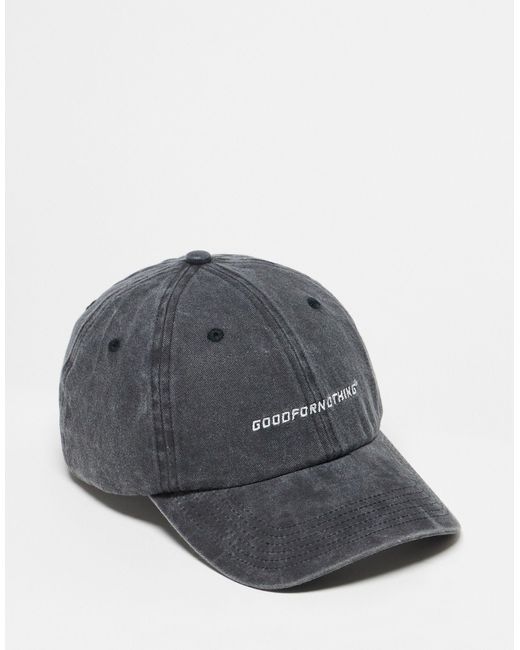 Good For Nothing Gray Washed Branded Cap