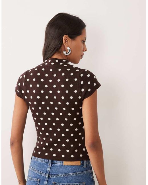Miss Selfridge Black Knit Mandarin Collar Top