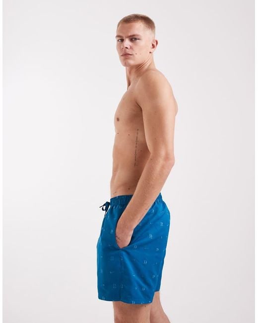 Nike Blue Nike 5 Inch Volley Full Lined Swim Shorts for men