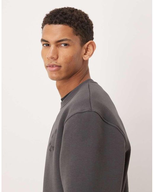 ASOS Gray Relaxed Sweatshirt With Check Print for men