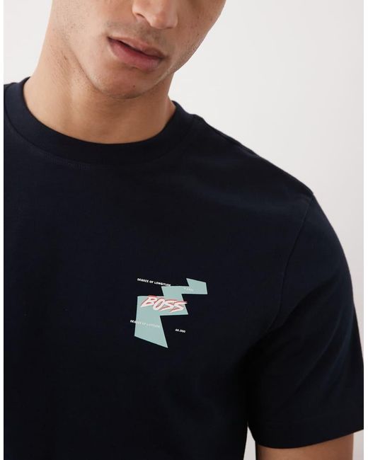 Boss Blue Hugo Boss Regular Fit Graphic Short Sleeve T-shirt for men
