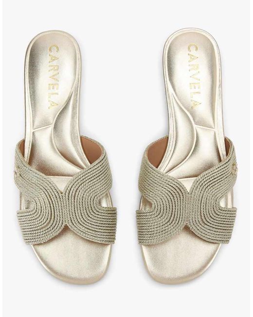Carvela Kurt Geiger White Gala Mule Flat Sandals