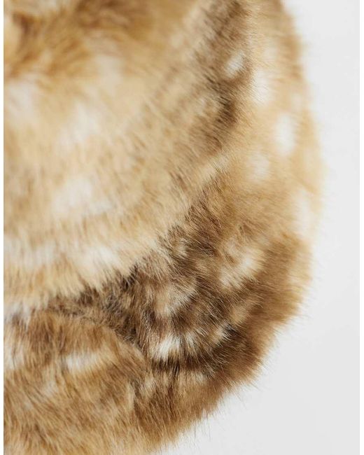 ASOS Natural Faux Animal Fur Bucket Hat for men