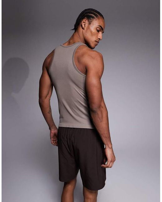 4505 Gray Icon Seamless Rib Slim Fit Vest for men