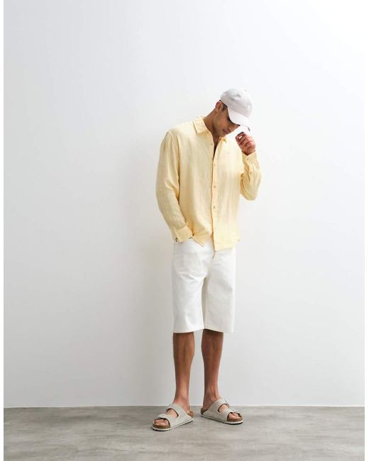 Abercrombie & Fitch Natural 100% Linen Long Sleeve Shirt for men