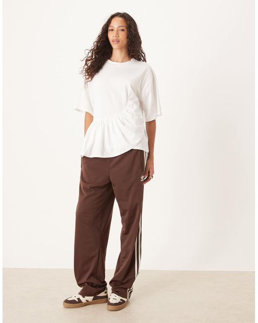 ASOS White Boxy Tee With Asymmetric Peplum Hem