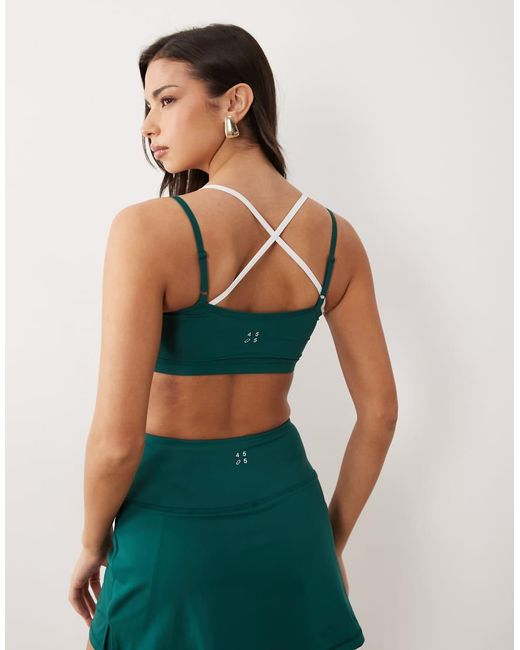 4505 Green Active Tennis Double Layer Light Support Sports Bra