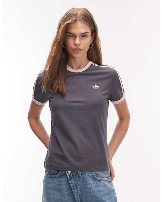 Adidas Originals Gray 3 Stripe T-Shirt