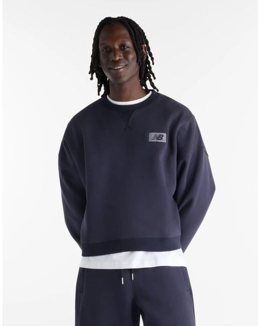 New Balance Blue Athletics Crafted Fleece Crew for men