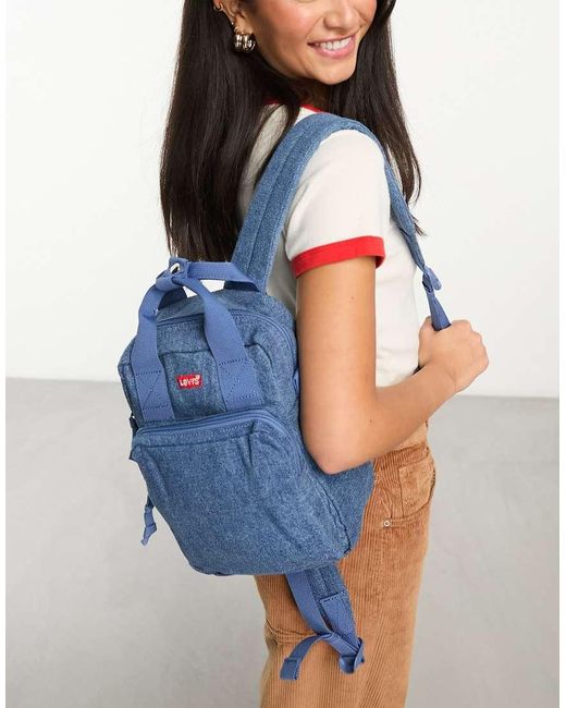 Levi's Denim Rugzak Met Logo in het Blue