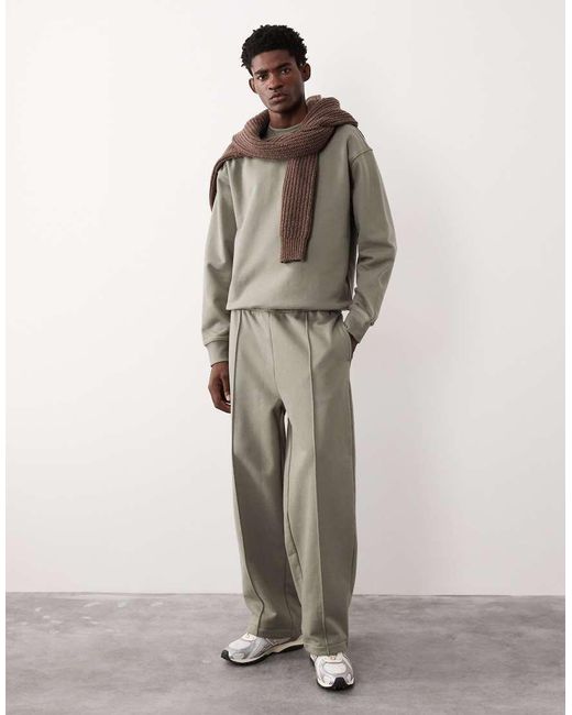 ASOS COLLECTIVE Gray Oversized Super Heavyweight Crew for men