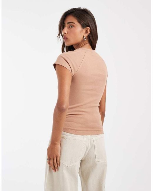 ASOS Natural Shrunken Raglan Baby Tee