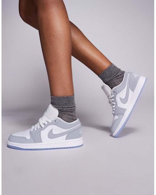 Nike Gray Nike Air 1 Low Trainers