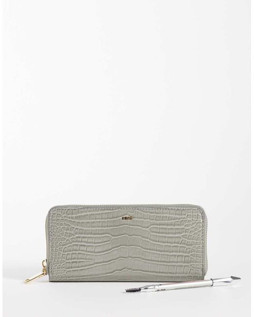 Mango Gray Croc Effect Long Wallet