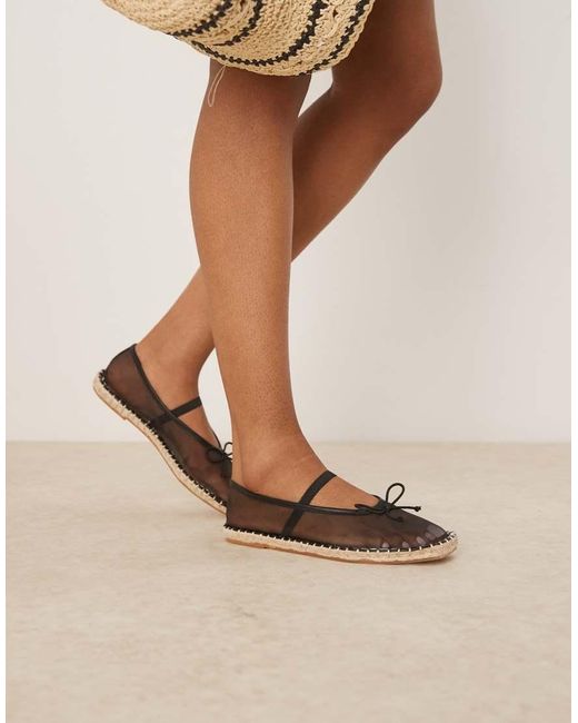 ASOS Brown Jennie Espadrille Ballet Flat