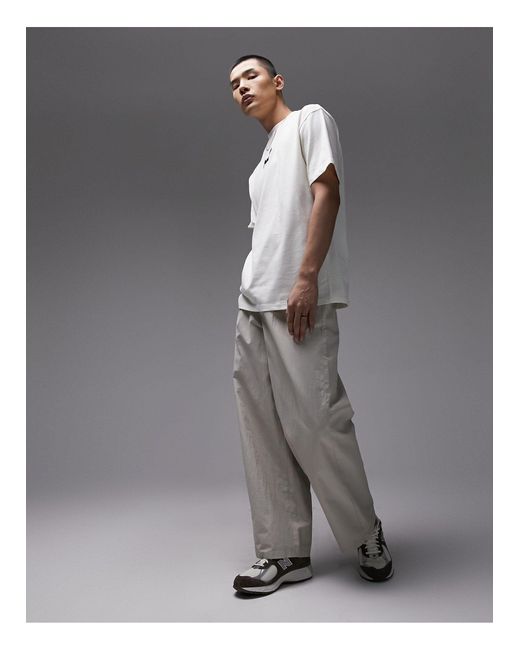 Topman Gray Extra Wide Trousers for men