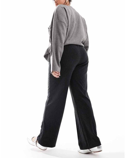 ONLY Broek Met Rechte Pijpen En Krijtstreep in het Gray