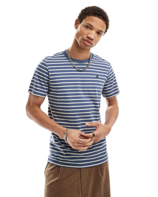 Camiseta blanca y a rayas horizontales G-Star RAW de hombre de color Blue
