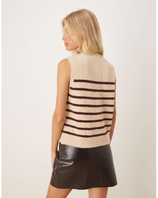 Nobody's Child Natural Button Through Knitted Vest