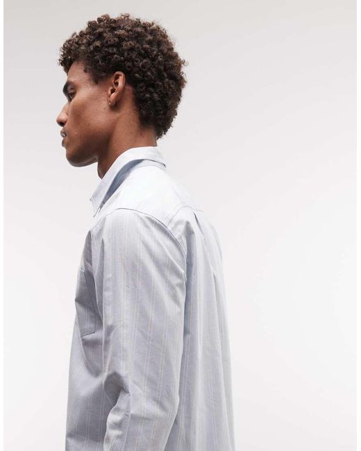 Huf Gray Classic Arch Long Sleeve Oxford Shirt for men