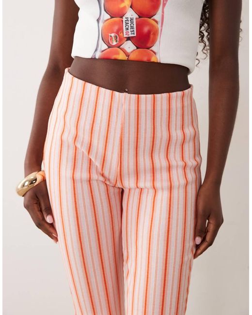 Miss Selfridge Pink Rib Capri Trouser Co-ord